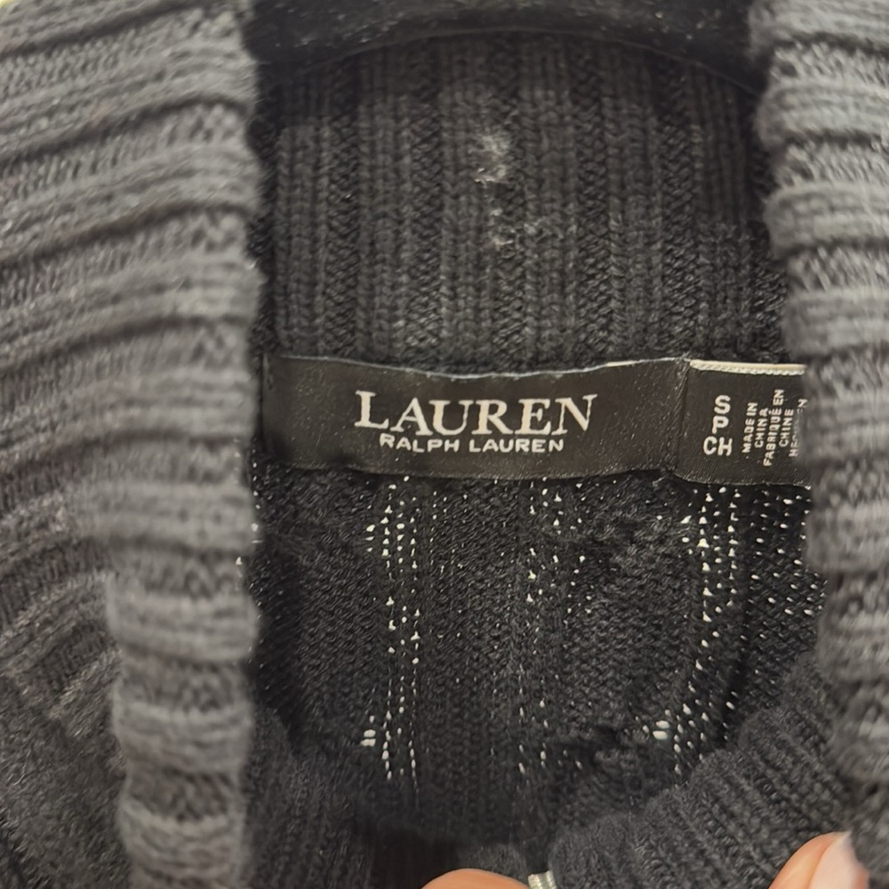 Lauren Ralph Lauren women’s small, black cable knit zip sweater - Picture 5 of 6